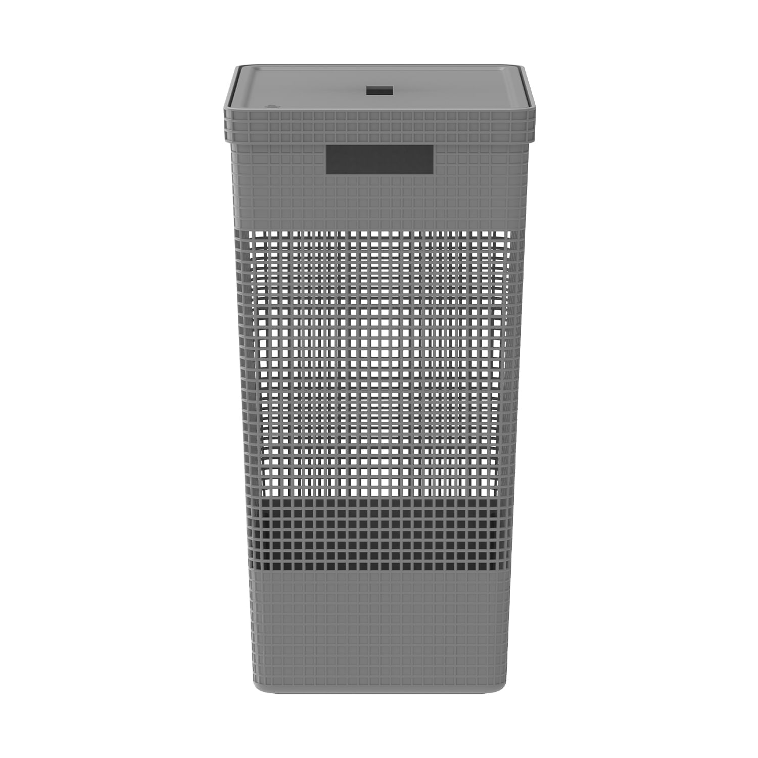 Encontraproduto.com.br - Cesto de Roupas com Tampa Grid 49 Litros Chumbo