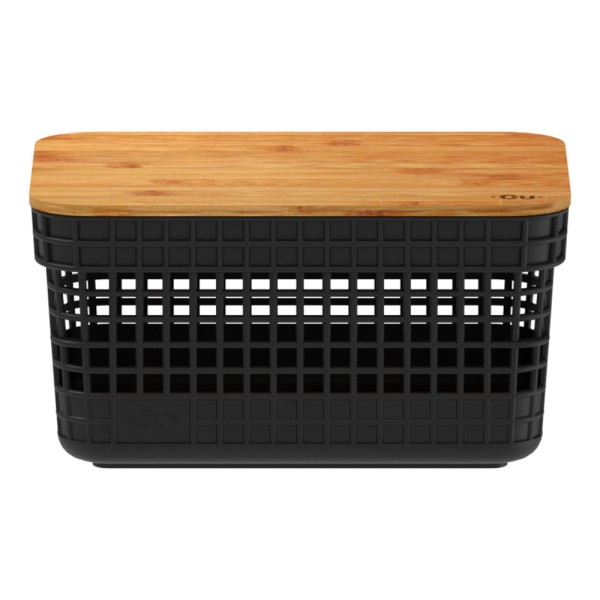 Encontraproduto.com.br - Cesto Grid Ou com Tampa De Bambu 2,5 Litros Fechado CG 155 PTF