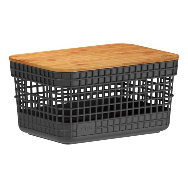 Encontraproduto.com.br - Cesto Grid Ou com Tampa De Bambu 2,5 Litros Fechado CG 155 PTF