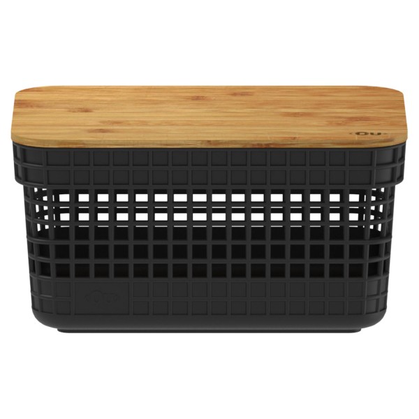 Encontraproduto.com.br - Cesto Grid Ou com Tampa De Bambu 2,5 Litros Fechado CG 155 PTF