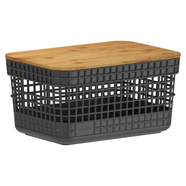 Encontraproduto.com.br - Cesto Grid Ou com Tampa De Bambu 2,5 Litros Fechado CG 155 PTF