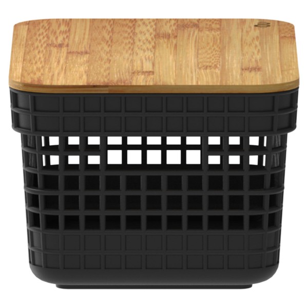 Encontraproduto.com.br - Cesto Grid Ou com Tampa De Bambu 2,5 Litros Fechado CG 155 PTF