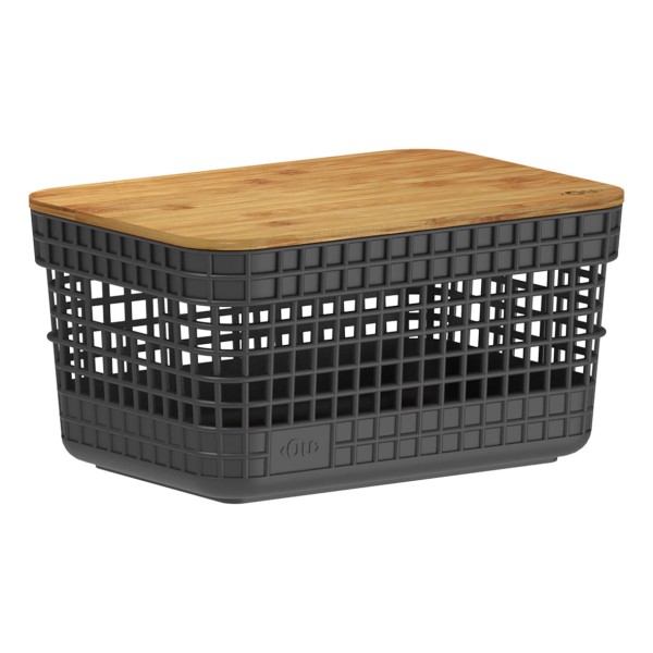 Encontraproduto.com.br - Cesto Grid Ou com Tampa De Bambu 2,5 Litros Fechado CG 155 PTF