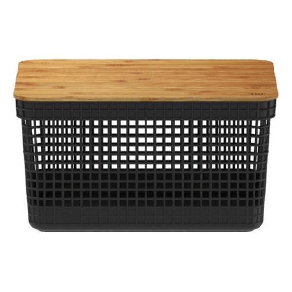 Cesto Grid Ou com Tampade Bambu 8 Litros Fechado CG 255 PTF
