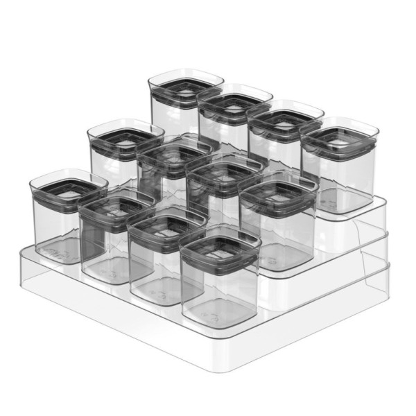 Organizador De Temperos Multinível Block 13 Peças 150 Ml Transparente