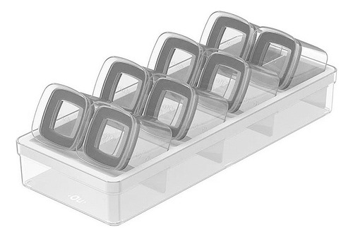 Organizador para Temperos Clear Branco 9 Peças