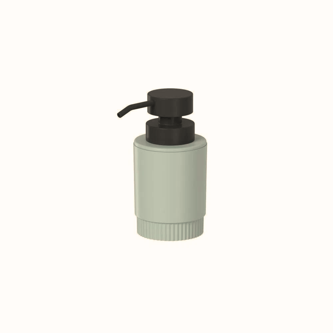 Porta Sabonete Liquido Dorica Verde Salvia com Tampa Preta 300ml