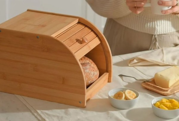 Encontraproduto.com.br - Porta Pão Sense com Abertura Frontal P Bambu Martiplast