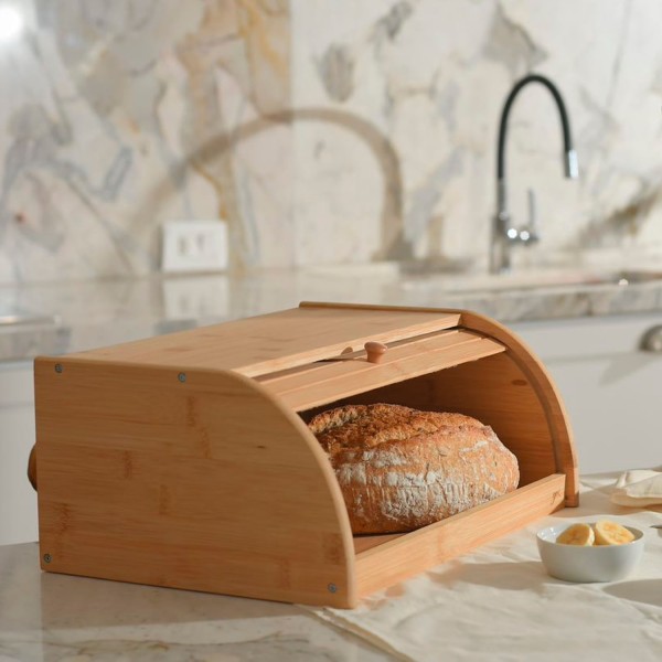 Encontraproduto.com.br - Porta Pão Sense com Abertura Frontal G Bambu Martiplast