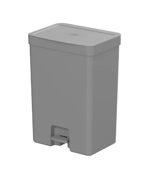 Encontraproduto.com.br - Lixeira Pedal Duplo Compartimento 30l Fechada Trium Cor Cinza
