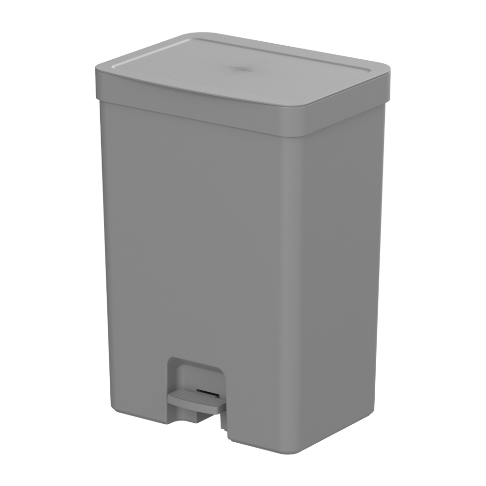 Encontraproduto.com.br - Lixeira Pedal Duplo Compartimento 30l Fechada Trium Cor Cinza