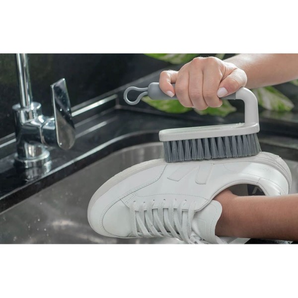 Encontraproduto.com.br - Escova Para Lavar Piso Roupa Calçado Flow Bege Ou Escovão Cerdas Resistentes Anatômico