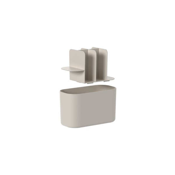 Encontraproduto.com.br - Organizador de Maquiagem com Divisórias Bold Bege 16,8cm