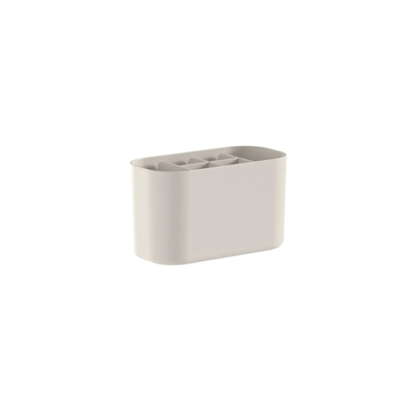 Encontraproduto.com.br - Organizador de Maquiagem com Divisórias Bold Bege 16,8cm