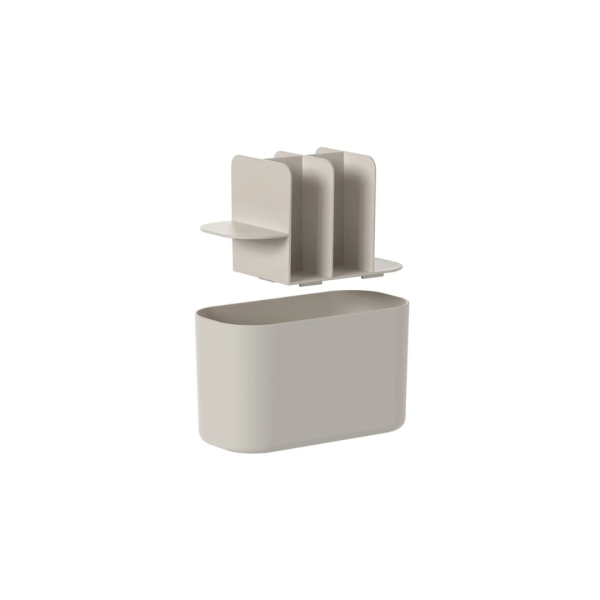 Encontraproduto.com.br - Organizador de Maquiagem com Divisórias Bold Bege 16,8cm