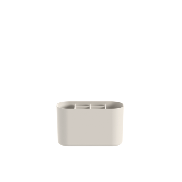 Encontraproduto.com.br - Organizador de Maquiagem com Divisórias Bold Bege 16,8cm