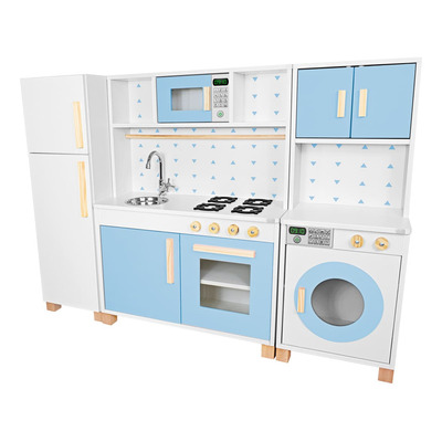 Cozinha Infantil Completa Verde Geladeira, Lavanderia MDF
