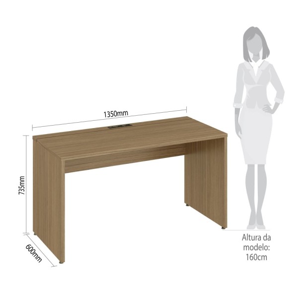 Encontraproduto.com.br - Mesa De Reunião Para Escritório Com Caixa Para Tomada Cinza