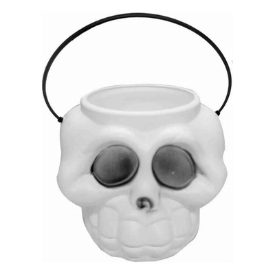 Encontraproduto.com.br - Figura Decorativa - Halloween - Cabeça Pequena de Esqueleto Pequena - Branco - Gala