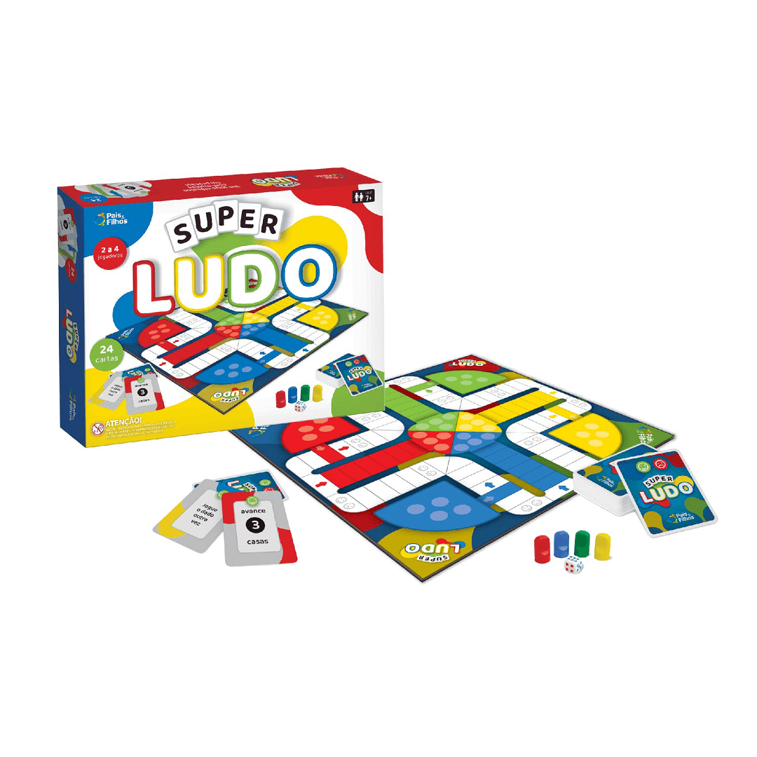 Encontraproduto.com.br - JOGO TABULEIRO SUPER LUDO 790772 PAIS E FILHOS