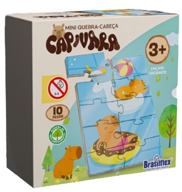 Quebra Cabeça Mini Capivara Madeira