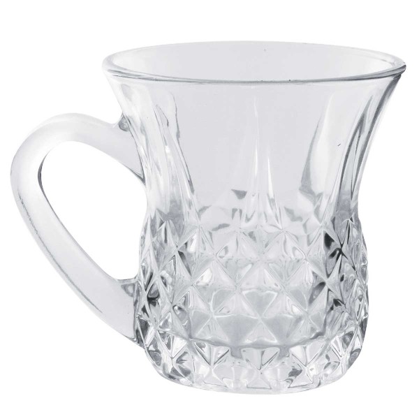 Encontraproduto.com.br - Jogo de Xícaras Diamond 6 Peças 140ml em Vidro Flashgoods
