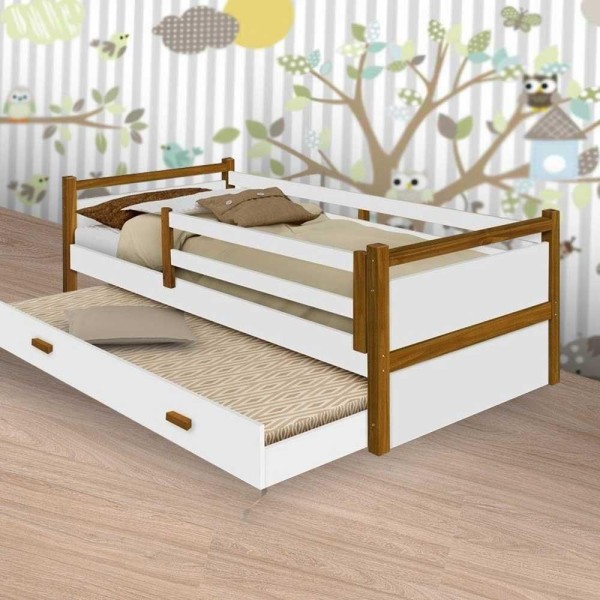 Encontraproduto.com.br - Cama Bianca Branco/mel C/ Auxiliar