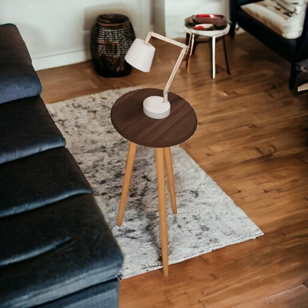 Encontraproduto.com.br - Mesa De Apoio Brilhante Nogal Bechara