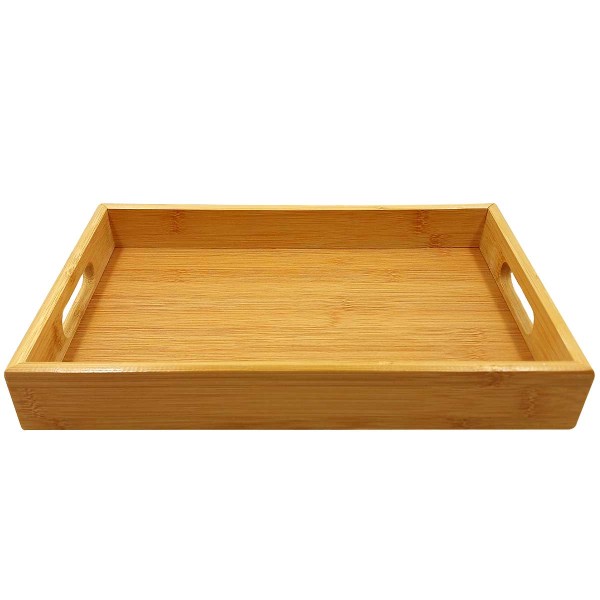 Encontraproduto.com.br - Bandeja Retangular C/ Alça 33x22cm Em Bambu Top Util