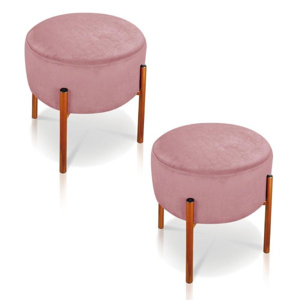 Kit 2 Puffs Iron Suede Cobre Rose
