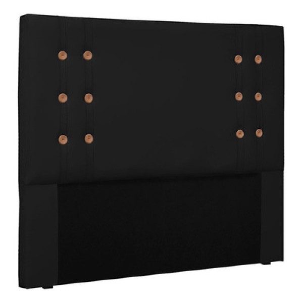 Cabeceira Gênova Para Cama Box King 195 Cm Corino - Drossi Cor Preto