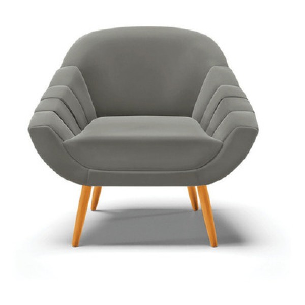 Poltrona Giovana Suede Marrom