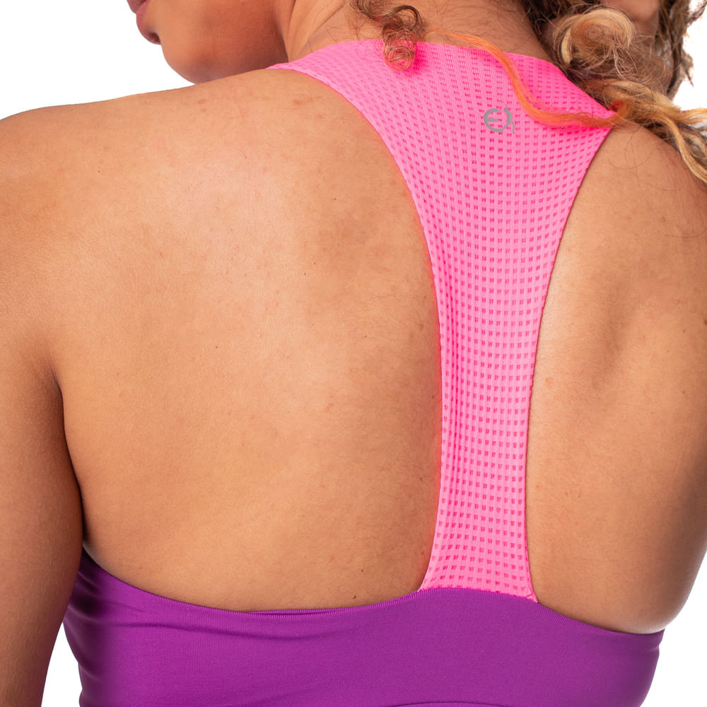 Encontraproduto.com.br - Top Feminino Estilo do Corpo Supermicrofibra Rosa/roxo