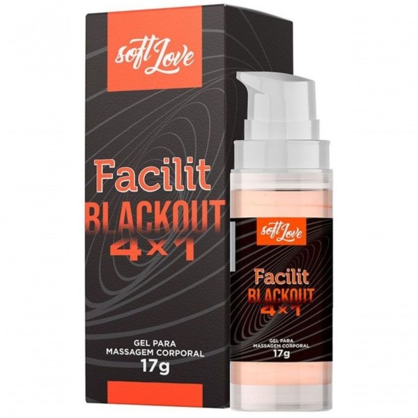 Encontraproduto.com.br - Facilit Blackout 4x1 Gel Lubrificante Anestésico Vasodilatador 17g Soft Love