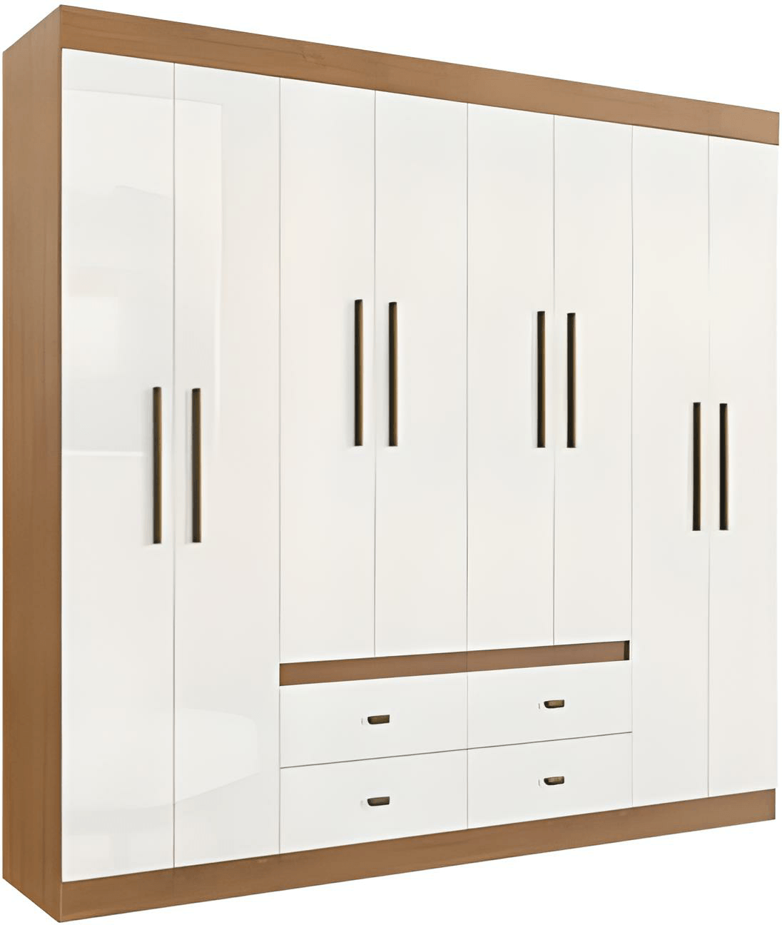 Encontraproduto.com.br - ROUPEIRO DORIPEL LAS VEGAS NOG/OFW 8 PORTAS 4 GAVETAS COM PÉS