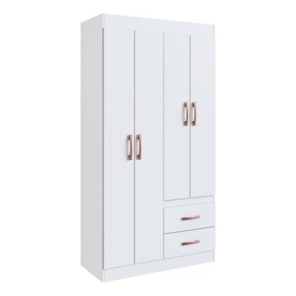 Guarda Roupa Solteiro 4 Portas 2 Gavetas Rosário Doripel