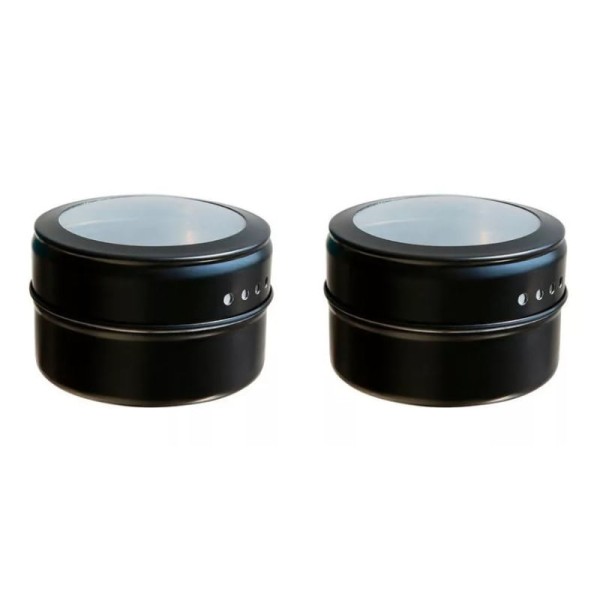 Encontraproduto.com.br - Conjunto 2 Porta Condimentos Magnéticos em Inox com Imã