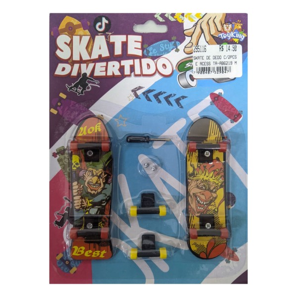 Encontraproduto.com.br - Skate De Dedo Com 2 Peças E Acessórios Ta-Ab6219 Okregalos