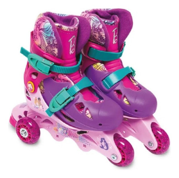 Barbie Patins Ajustável 3 Rodas 29 a 32 - Fun Divirta-se