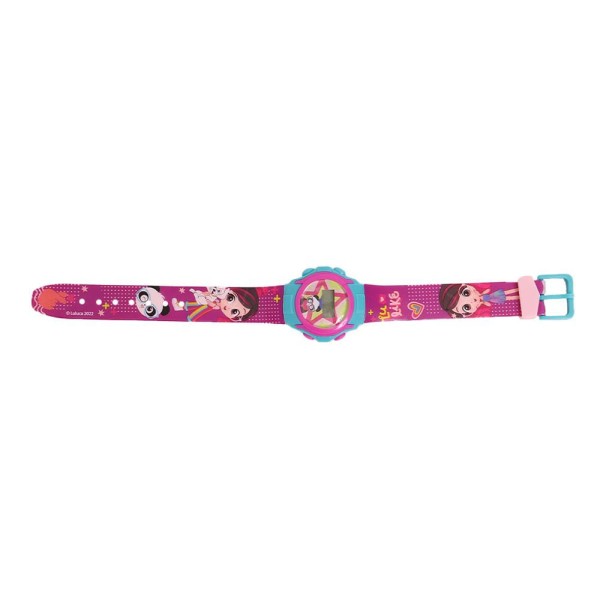 Encontraproduto.com.br - Relogio Digital No Cofrinho Da Luluca Fun Toys F0107-9 Cor Da Correia Rosa-chiclete Cor Do Bisel Azul-turquesa Cor Do Fundo Rosa