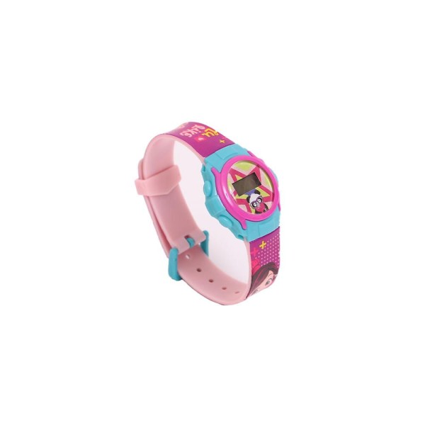 Encontraproduto.com.br - Relogio Digital No Cofrinho Da Luluca Fun Toys F0107-9 Cor Da Correia Rosa-chiclete Cor Do Bisel Azul-turquesa Cor Do Fundo Rosa