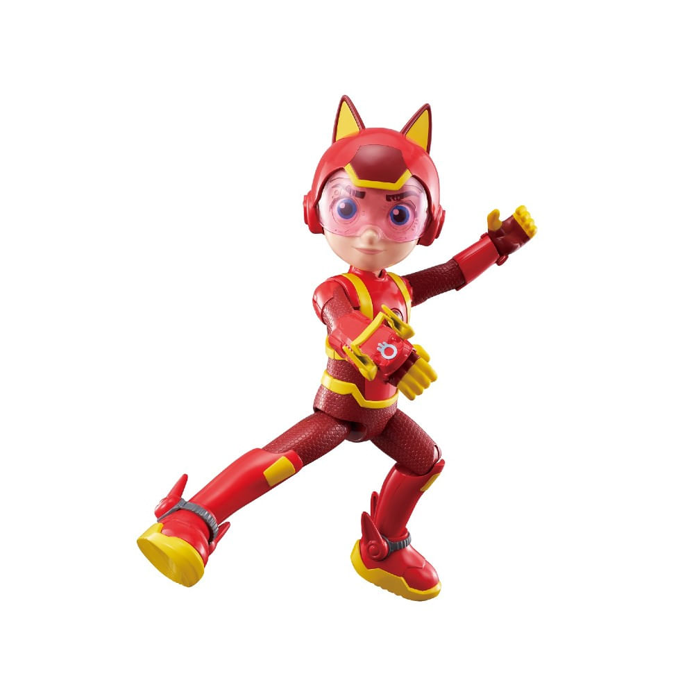 Encontraproduto.com.br - Boneco Articulado - Petronix Defenders - Matt - Com Som - Vermelho - Fun