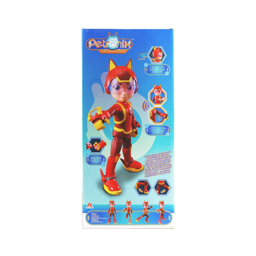 Encontraproduto.com.br - Boneco Articulado - Petronix Defenders - Matt - Com Som - Vermelho - Fun