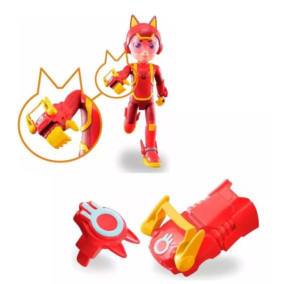 Encontraproduto.com.br - Boneco Articulado - Petronix Defenders - Matt - Com Som - Vermelho - Fun