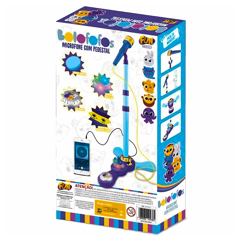 Encontraproduto.com.br - Bolofofos Microfone com Pedestal - Fun Divirta-se
