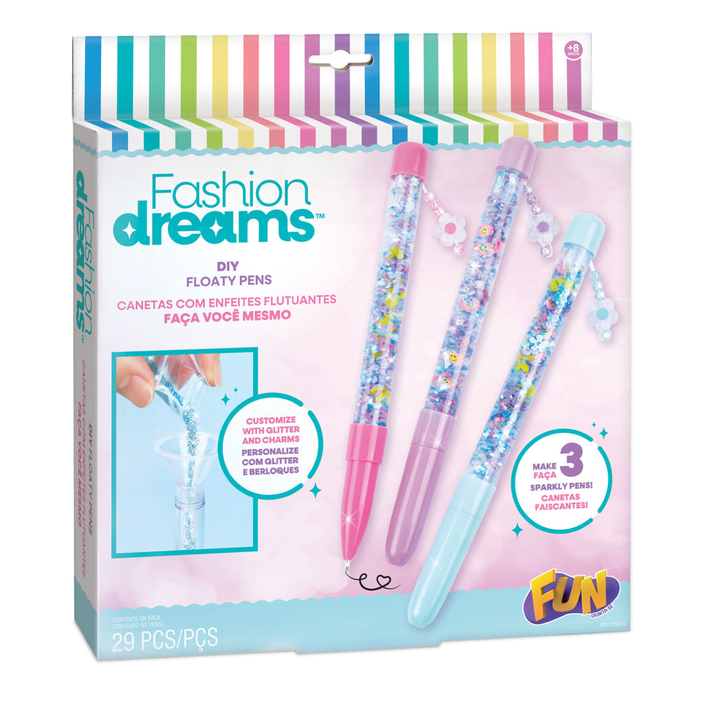 Encontraproduto.com.br - Fun Canetas Com Enfeites Flutuantes - Fun Divirta-se