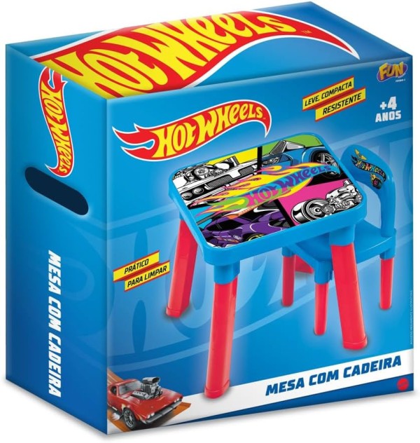Encontraproduto.com.br - Hot Wheels Mesa de Atividades com Cadeira - Fun Divirta-se