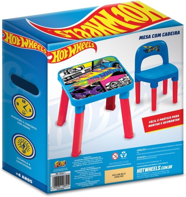 Encontraproduto.com.br - Hot Wheels Mesa de Atividades com Cadeira - Fun Divirta-se