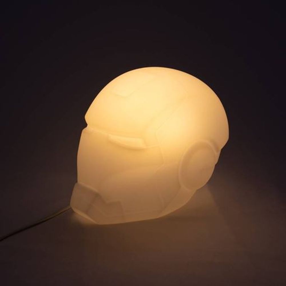 Encontraproduto.com.br - Luminária Homem de Ferro de Mesa Marvel Capacete Iron Man de LED
