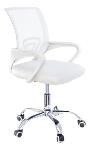 Encontraproduto.com.br - Cadeira De Escritório Secretária Base Cromada Com Rodinha Fortt Lisboa Branca - Csf02-b